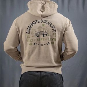 Doughnuts and Deadlifts Lowrider Hoodie (sand)